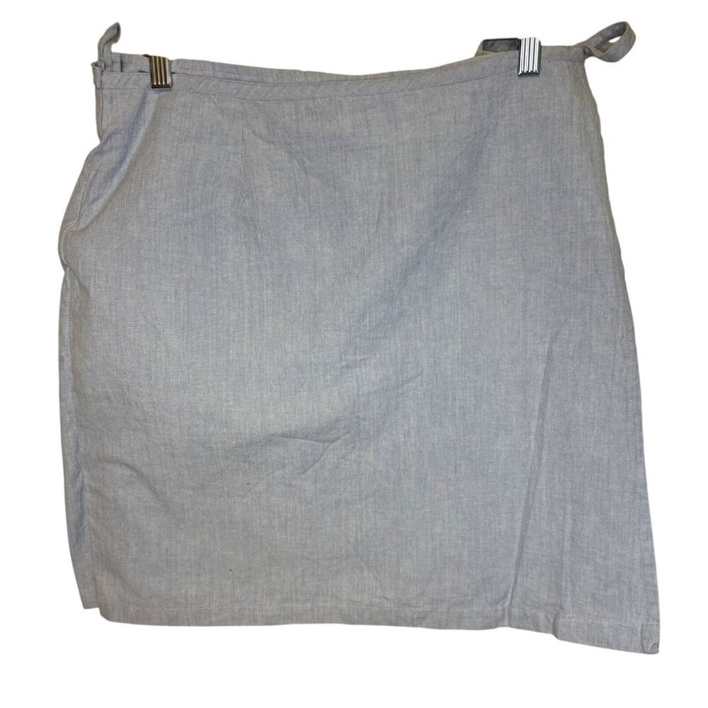 High Sierra Womens Chambray Wrap Skirt Size 16 100% Cotton Light Blue